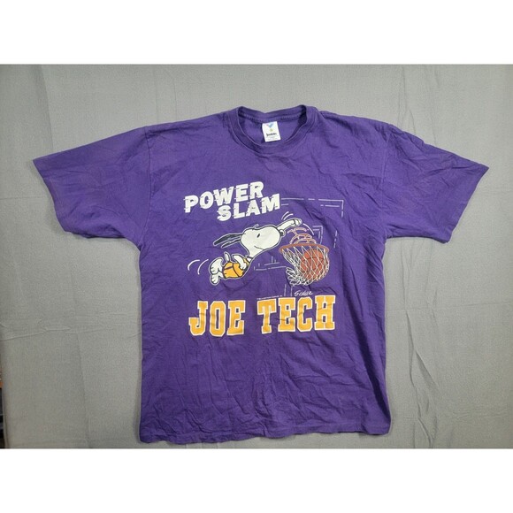 Vintage Single Stitch Snoopy Joe Cool Basketball Tshirt Size XL On Jostens TAG